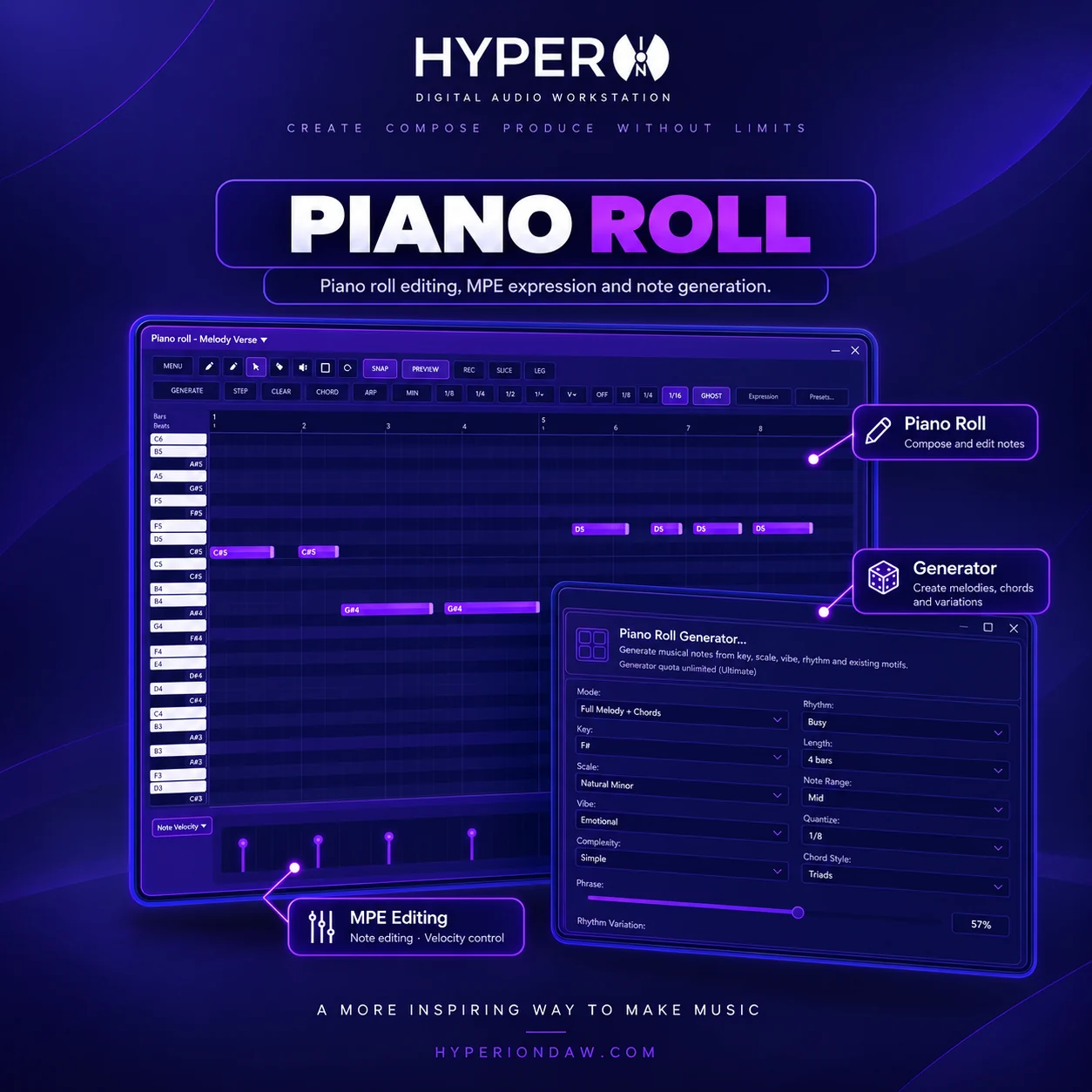 HyperION DAW Piano Roll